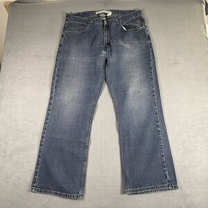 Harley Davidson Denim Jeans Blue Straight Leg Motorcycle Mens Size 38 x 30